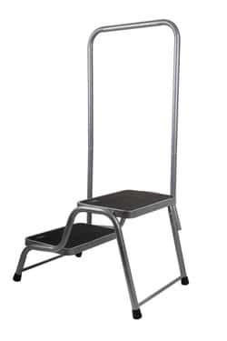 Double step with handrail - 640 x 375 x 430 mm